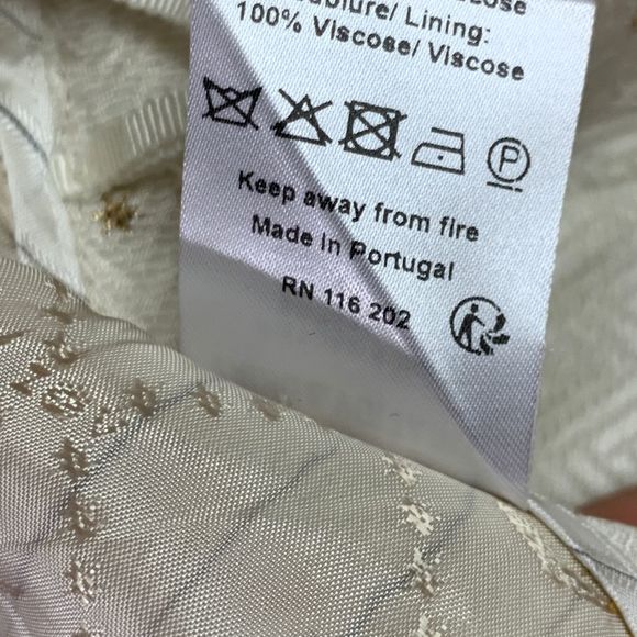 Zadig & Voltaire 36 Pist Jac Star Pants White Gold Star Pattern Trousers Career - Picture 9 of 9